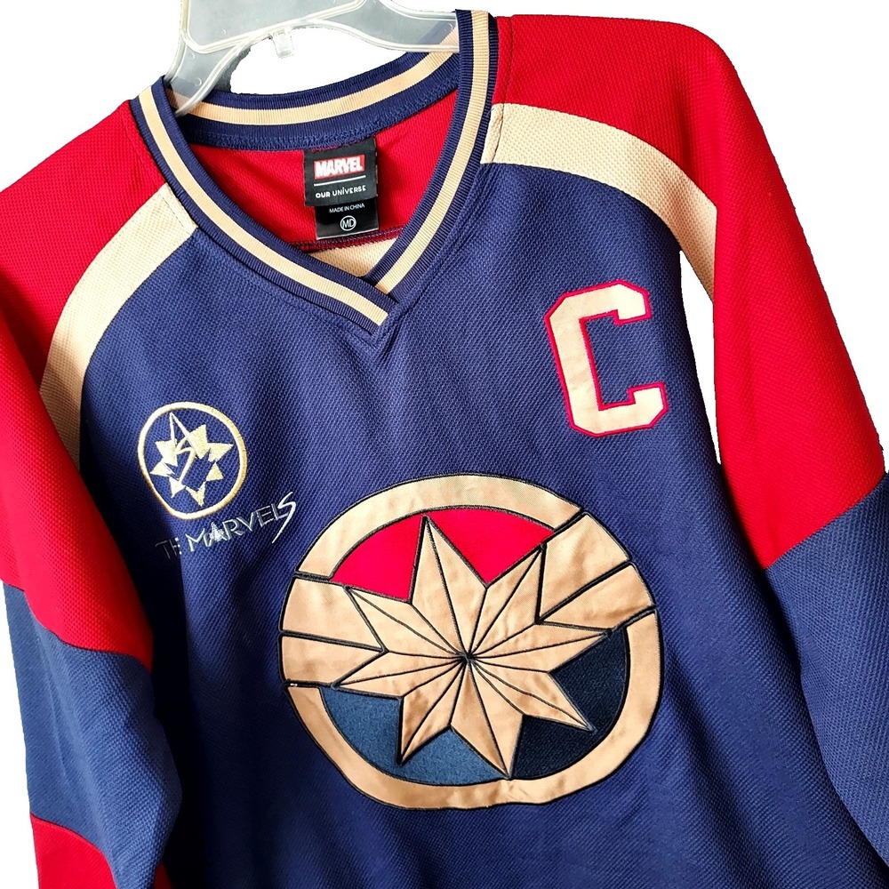 Marvels Danvers #19 Hockey Jersey Ms. Marvel Size‎ Medium